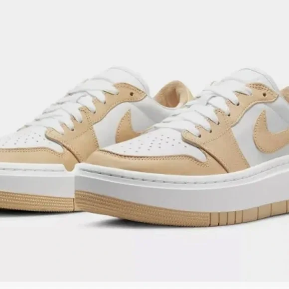 Air Jordan 1 Elevate 'Harvest Moon' Women's Tan White Sneaker platform - Picture 1 of 4